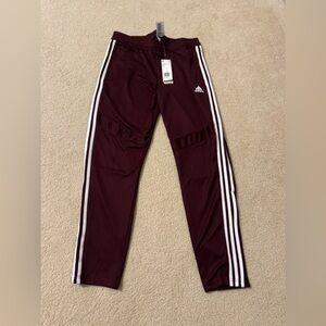 Adidas Maroon and White Track Pants